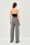 Straight Cut Elastic Waist Pocket Comfortable Fit Knitted Glitter Trousers - 5