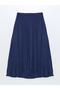 Satin Women's Skirt with Elastic Waist - 2