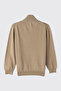 Boy's Stand Collar Half Zipper Beige Knitwear - 6