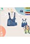 Girl's Jeans Patterned Shirt Winged Gilet Set (6/9/12/18) Months - 3