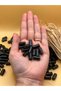 15X8 Mm(25 Gr 63 Pcs)Black Cutout Tube Wooden Beads Hole Dia 2mm Bag Jewelry Bracelet - 2