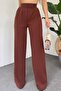 Women's Lycra Velcro Closure Palazzo Trousers 1077 Brown
