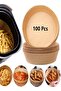100 Pieces Multipurpose Disposable Paper Plate Non Stick Multiuse for Frying Round Parchment Paper A