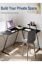 L Shape Gaming Table Computer Desk with Large Monitor Stand Sturdy Writing Workstation 258 x 46 x 74 - 5