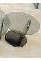 Multipurpose Use Stylish Mid Century Luxury Round Edges Tempered Glass and Premium Wood Coffee Table - 2