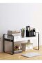 1-Piece Multipurpose Desktop Bookshelf Bookend Magazines Storage Rack Metal Bookcase Desk Organizer