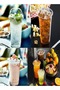 50 Pieces Multipurpose Use Disposable Glass Thickened Transparent Plastic Cup with Lid 360 ml - 5