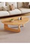 Mid Century Abstract Design Modern Coffee Table with Wood Frame Small Triangular Side Table Vintage - 3