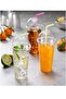 50 Pieces Multipurpose Use Disposable Glass Thickened Transparent Plastic Cup with Lid 360 ml - 3