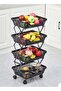 4 Layers Household Multipurpose Storage Organizer Foldable Movable Kitchen Vegetable and Fruits Stor