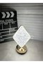 Touch Control 3 Colors Square Shape Rechargeable Table Lamp with Metal Base Small Decorative Acrylic - 5