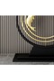 Modern Half Moon Shape Design with Metal Fishes Rustproof Rock Slab Tabletop - 3