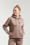 Women's Kangaroo Pocket Hooded 3-Thread Puff Soft (Fleece Inside) Sweatshirt - Oversize Original Mold - 4