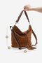 Women's Genuine Leather Tassel Hand and Shoulder Bag Olven Tan Suede - 6
