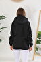 Women's Black Lined Windproof Hooded Pocket Raincoat - 5