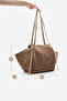 Women's Genuine Leather Shopper Hand and Shoulder Bag Yorita Mink Suede - 7