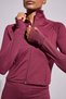 Standard Fit Bodycon Mock Neck Inside Soft Furry Ultra Soft Finger Detail Zippered Cardigan F200 - 4