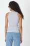 Ribbed Regular Fit Normal Fit Gray Crew Neck Zero Sleeve Cotton Women's Tank Top - 7