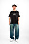 From Tokyo to Istanbul Printed Oversize Unisex Black Tshirt - 6