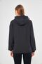 Women's Black Lined Windproof Hooded Pocket Raincoat - 7