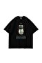 Forever Classic Printed Oversize Unisex Black Tshirt - 2