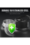 1L Black Insulated Stainless Steel Water Bottle | Double Wall Thermos with 3 Leak-Proof Lids - 6