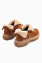 Aniitta Brown Suede Shearling Short Women's Boots, Women's Bootie - 4