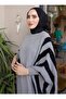 Striped Knitted Bat Dress - Gray - Sahra Butique - 2