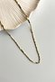 Gold Green Sparkling Singapore Model Waterway Steel Necklace - 5