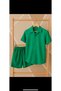 Keten Men's Short Sleeve Slim Fit Shirt Collar Green Cotton Shirt and Pipe Leg Shorts Bottom Top Set - 2
