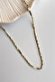 Gold Green Sparkling Singapore Model Waterway Steel Necklace - 2