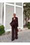 Women's Modern Design Shawl Detailed Pants Jacket Set - 6