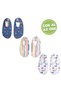 Non-Slip Sole Unisex Children's Sea Pool Shoes Economical Set of 3 Stars-Stripes-Crab
