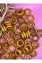 20 mm Yellow Wood Flat Ring Beads (50 Gram 65 Pcs) Hole Diameter 12 mm Macrame Jewelry Design - 3