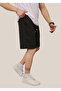 Men's Black Baggy Cut 2 Thread Basic Summer Shorts & Bermuda with Elastic Waist Pocket - 4