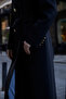 Gold Detailed Double-Breasted Coat Black - 3