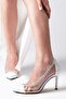 White Color Women's Evening Dress Heeled Shoes - 3