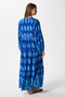 Modest Women's Megan 100% Viscose Maxi Length Blue Layered Balloon Sleeve Long Summer Dress - 5