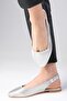 Ally Silver Color Snakeskin Patterned Blunt Toe Open Back Women's Ballerina Shoes - 4