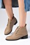 Meera Mink Color Oval Toe Women's Short Flat Ankle Boots