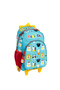 Patterned Backpack with Wheels Blue