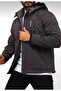 Men's Gray Water and Windproof Softshell Coat with Fur Inside - 2
