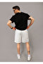 Unisex Pique Fabric Relaxed Cut Double Leg Elastic Waist Lace up Shorts & Bermuda - 5