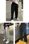 Men's Black-Grey-Smoked Relax Fit Baggy Fit 2 Thread Sweatpants
