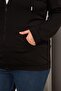 Large Size Black Tracksuit Top with Zipper Detail - 4