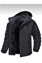 Men's Gray Water and Windproof Softshell Coat with Fur Inside