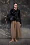 Black Cardigan with Boucle Texture - 2