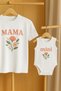 Mama Mini Mother Baby Girl Combination Oversize T-Shirt + Cotton Snap Fastener Bodysuit Single Price