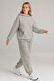 Women's Gray Oversize Hooded Thick Tracksuit Set with Fleece Lining and Cotton