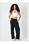 Women's Belt White Garnished Pleat Detailed Modal Fabric Wide Leg Sweatpants - 5